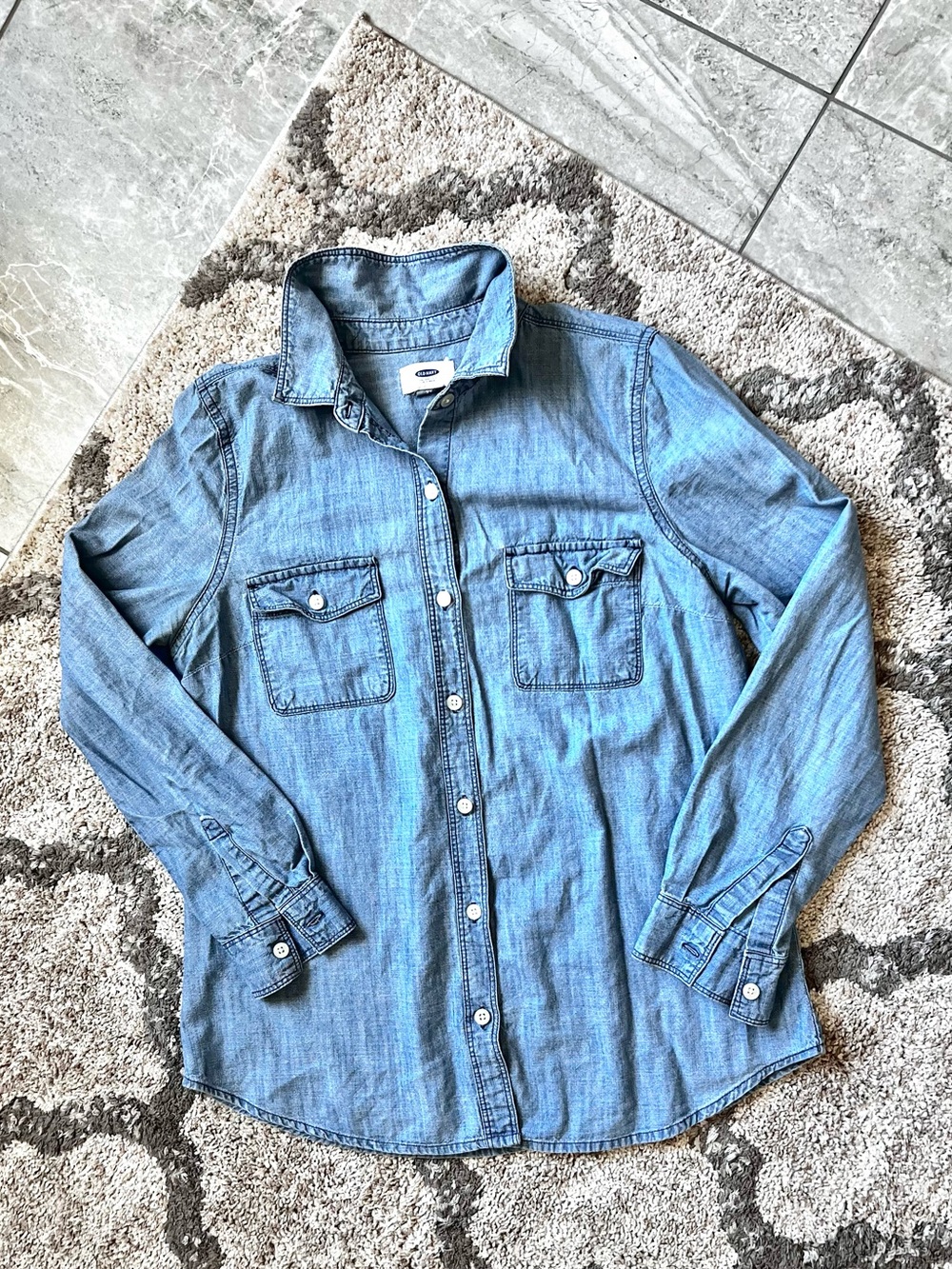 Old Navy Blue Denim Shirt - XS